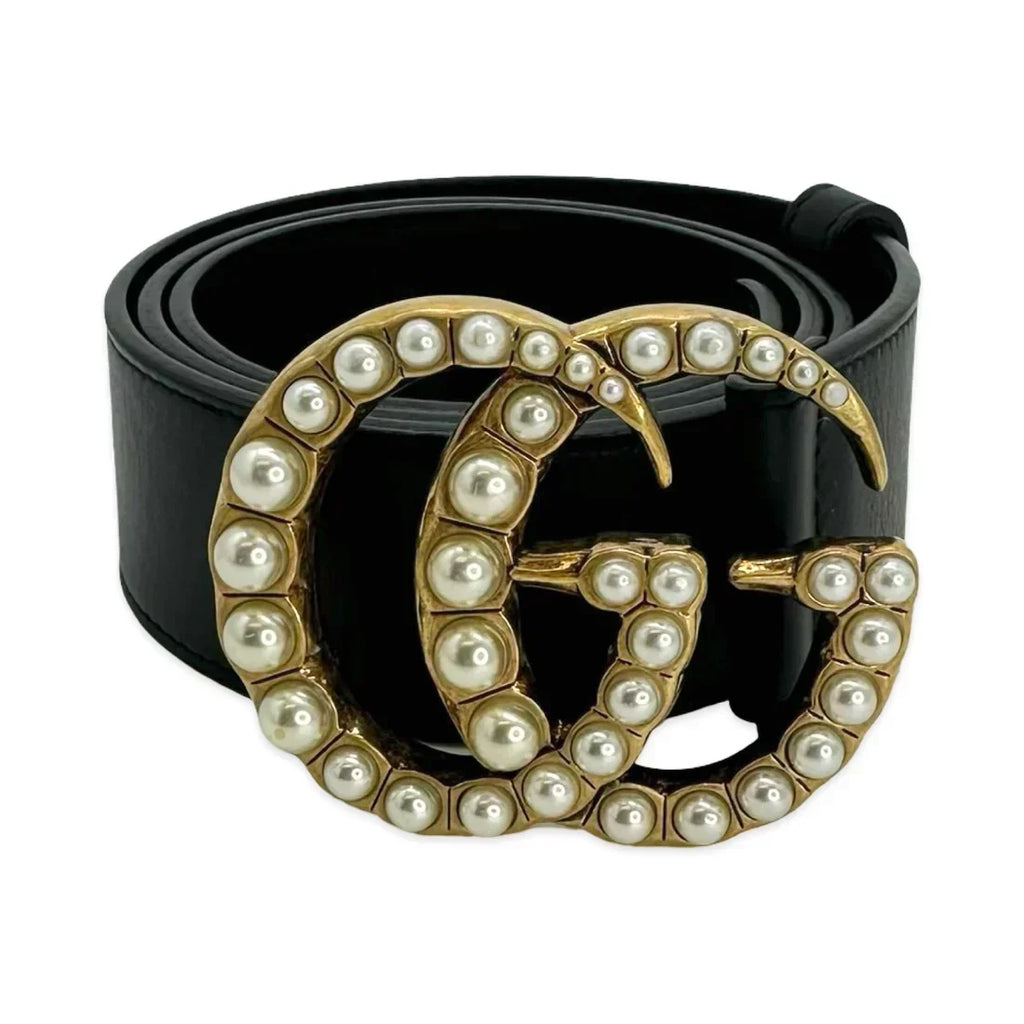 Gucci Calfskin GG Supreme Pearl Belt