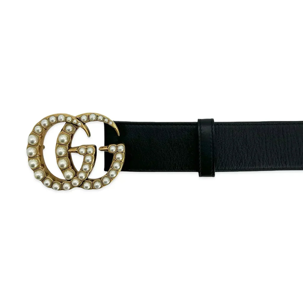 Gucci Calfskin GG Supreme Pearl Belt