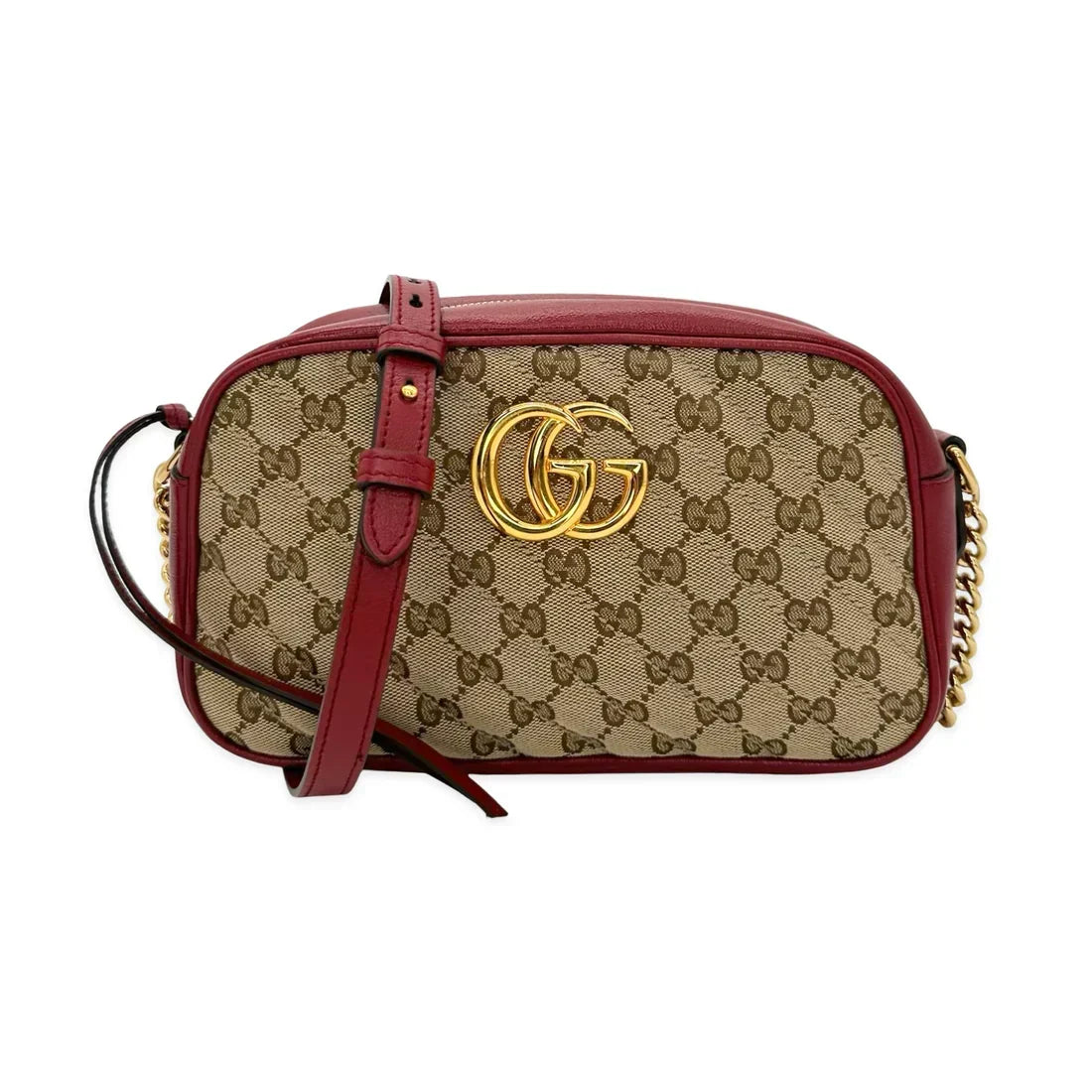 GUCCI  Quilted GG Canvas Small Marmont Camera Bag