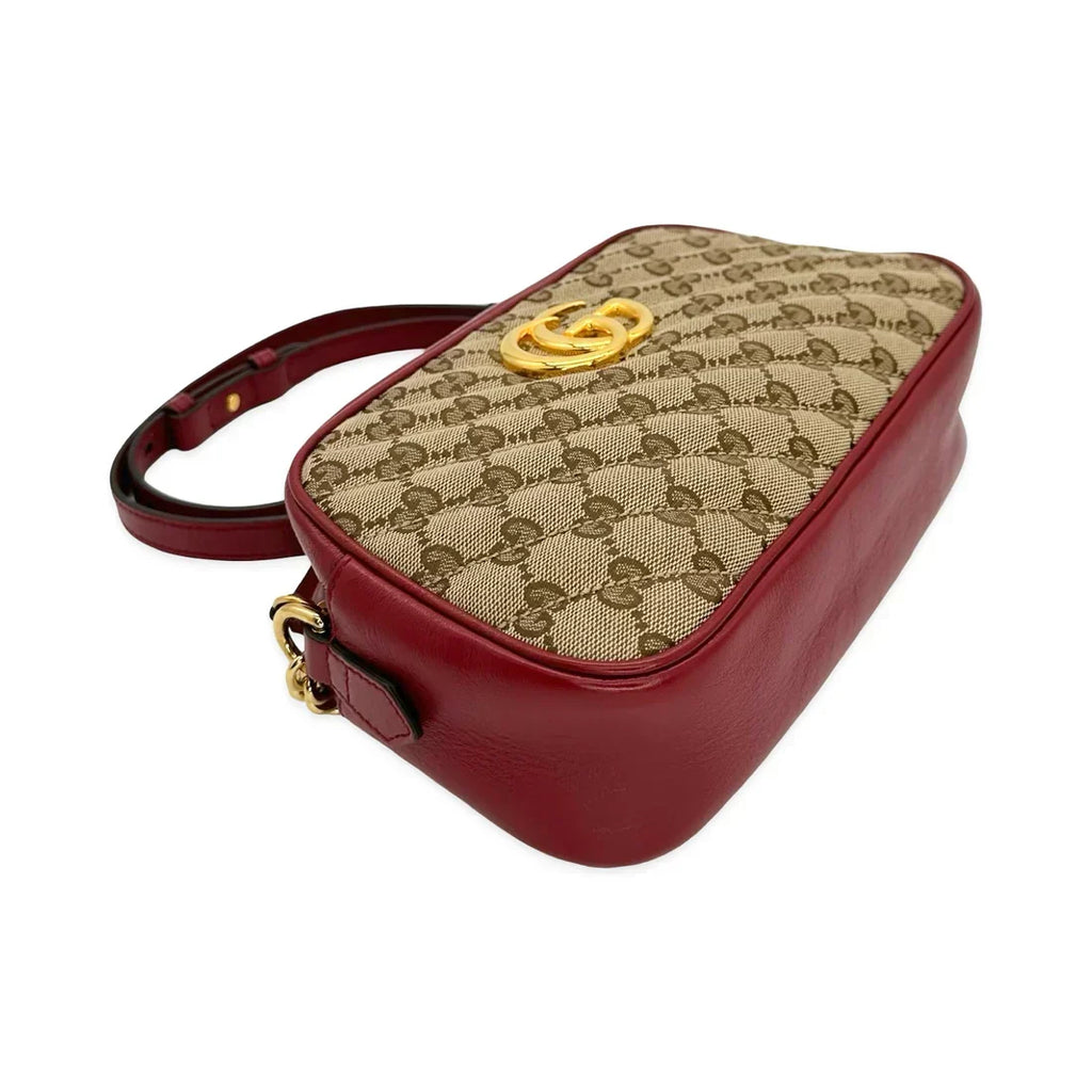 GUCCI  Quilted GG Canvas Small Marmont Camera Bag