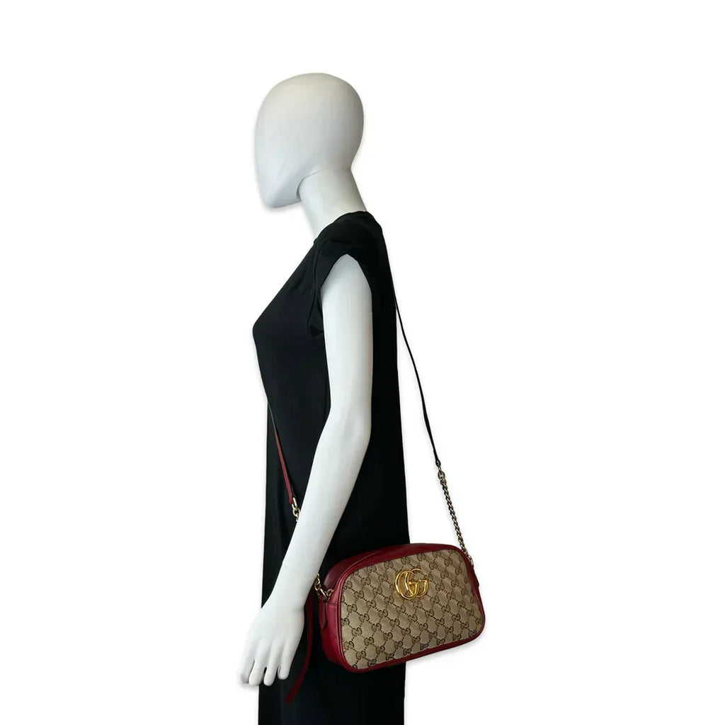GUCCI  Quilted GG Canvas Small Marmont Camera Bag