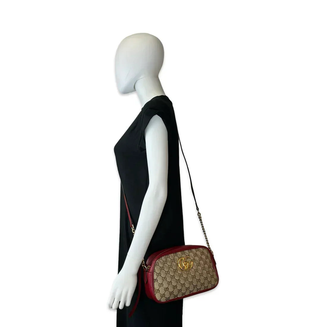GUCCI  Quilted GG Canvas Small Marmont Camera Bag