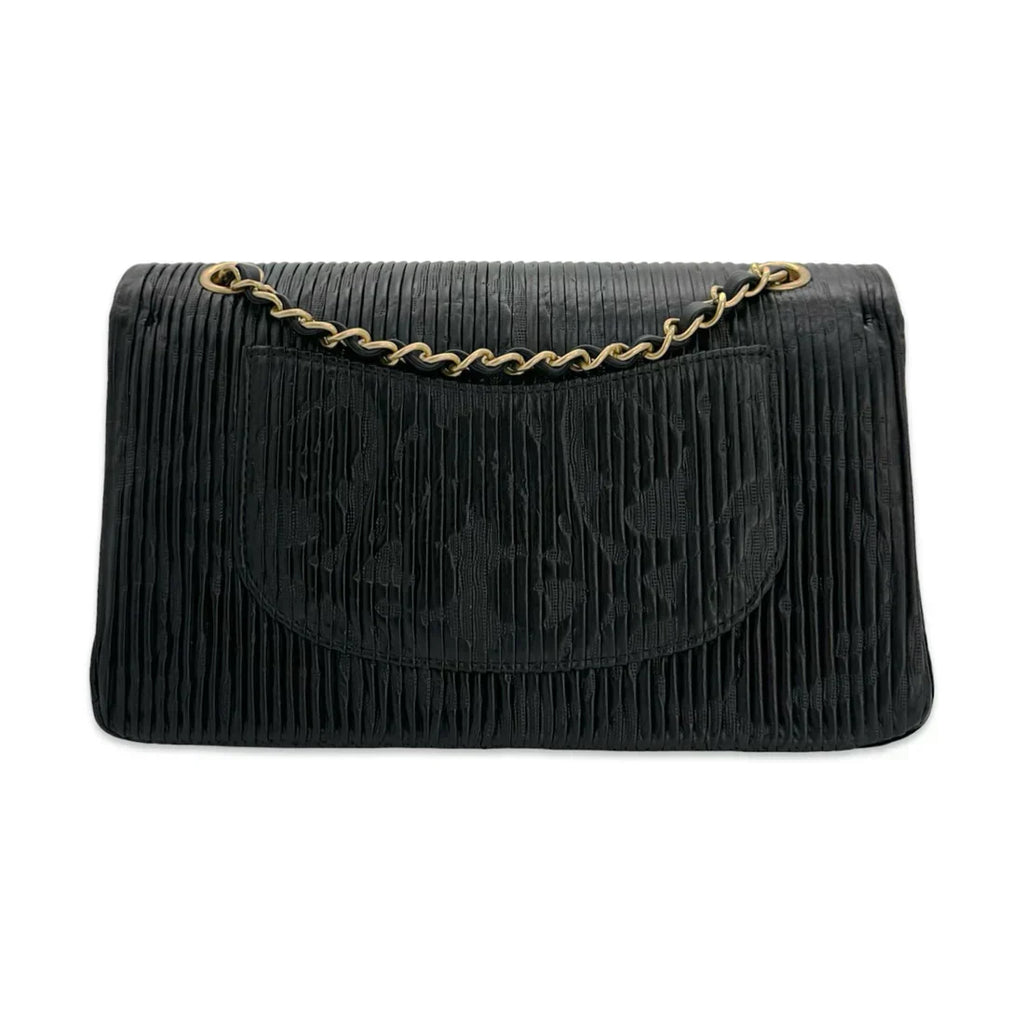 CHANEL  Coco Pleats Embossed Medium Classic Double Flap