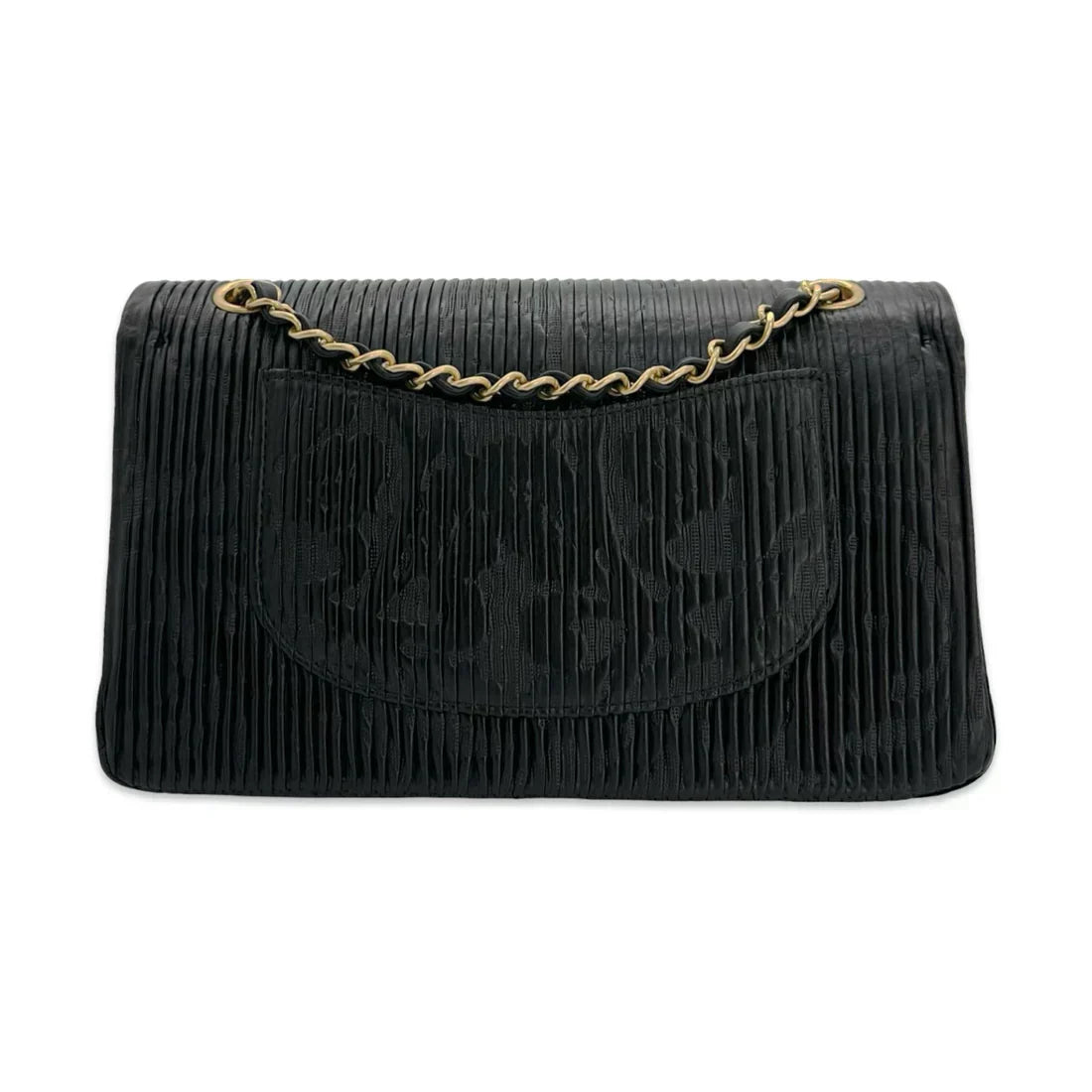 CHANEL  Coco Pleats Embossed Medium Classic Double Flap