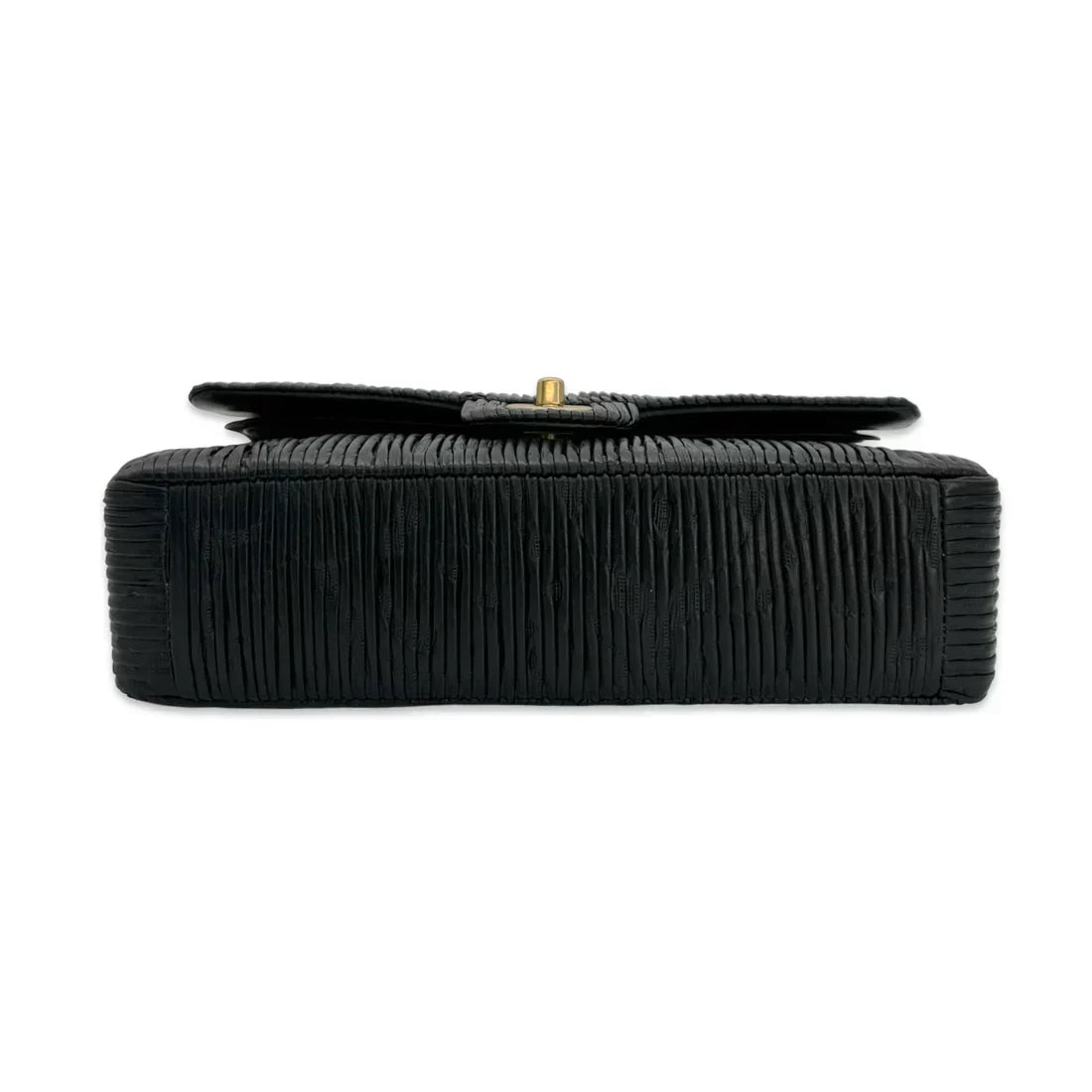 CHANEL  Coco Pleats Embossed Medium Classic Double Flap