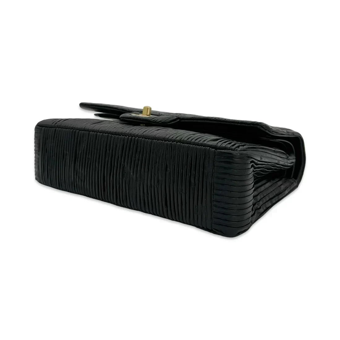 CHANEL  Coco Pleats Embossed Medium Classic Double Flap
