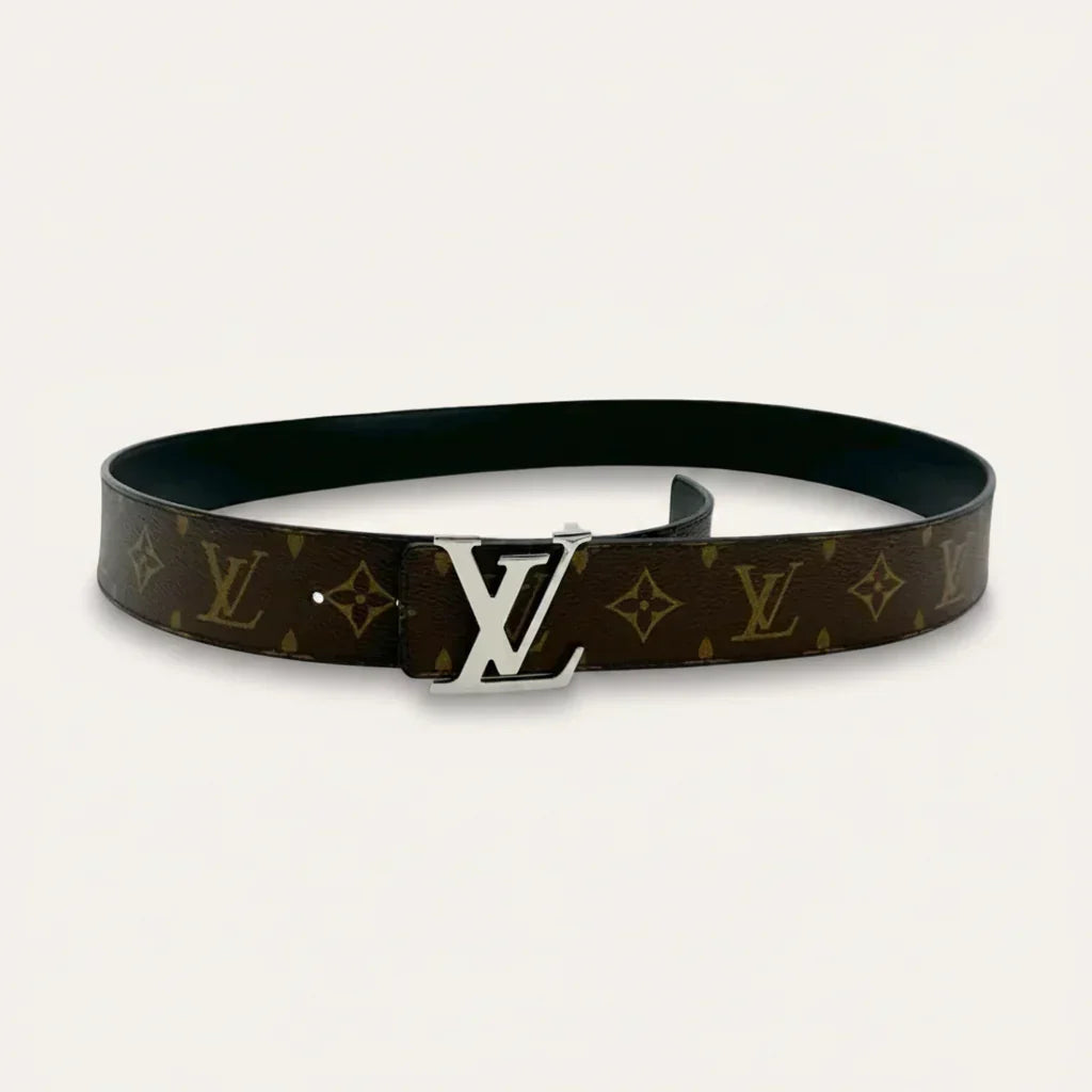Louis Vuitton Damier Ebene Essential LV Leather Belt
