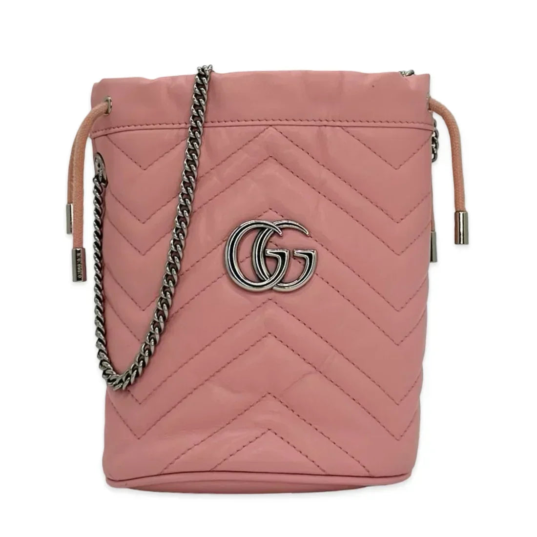 GUCCI  Quilted Leather GG Marmont Mini Bucket Bag