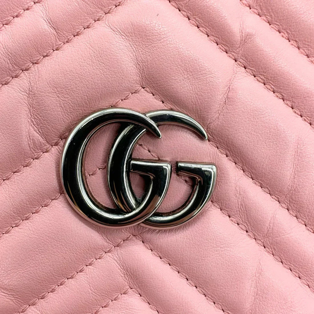 GUCCI  Quilted Leather GG Marmont Mini Bucket Bag
