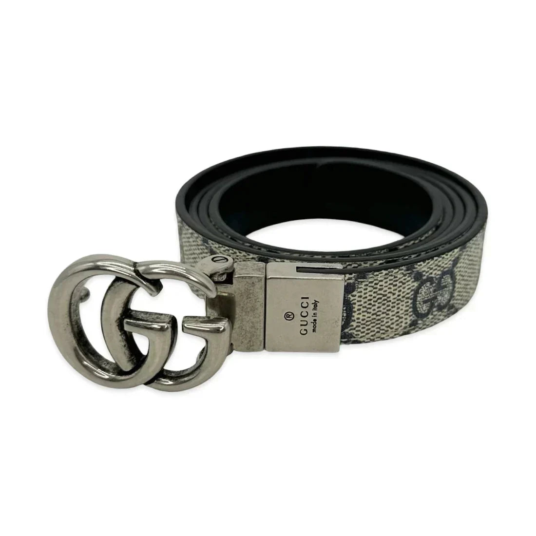 Gucci GG Supreme Thin Reversible Marmont Belt