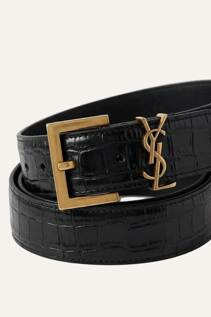 Yves Saint Laurent Leather Cassandre Belt