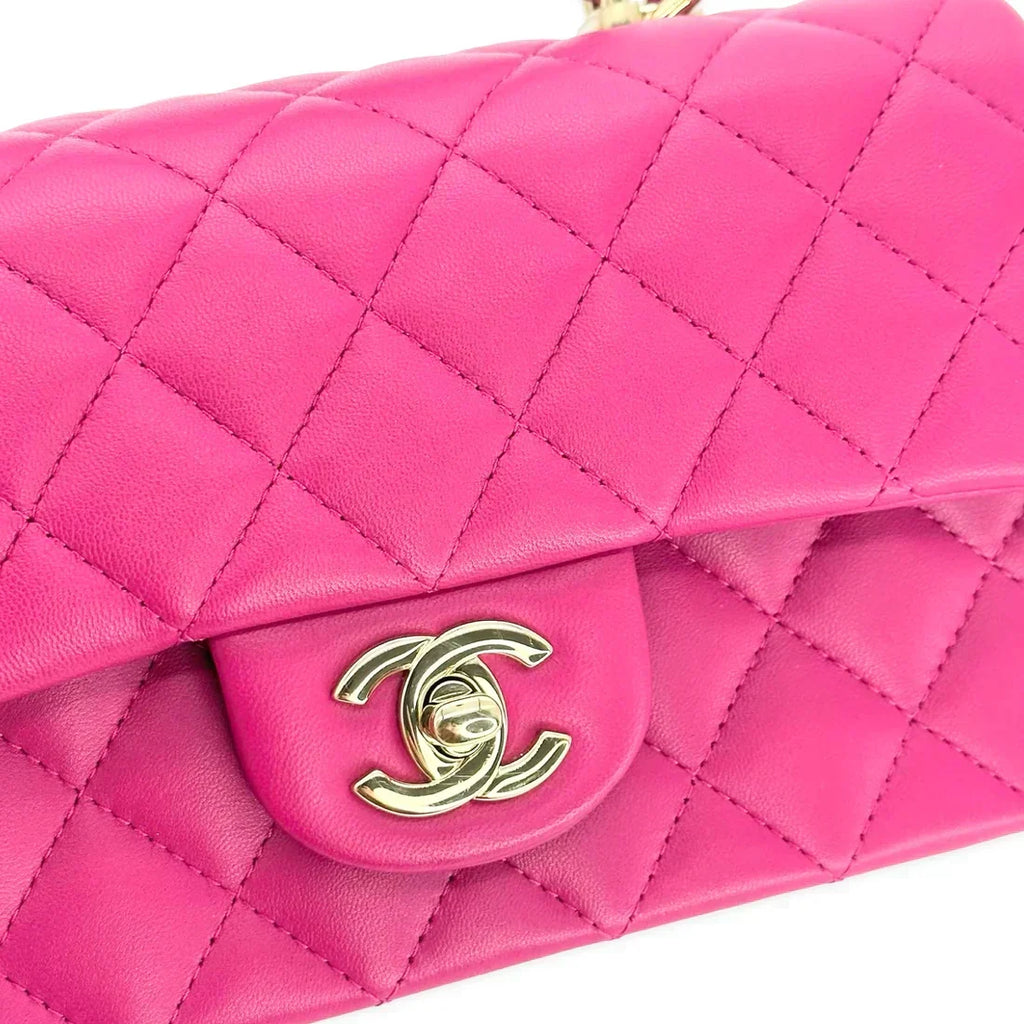 CHANEL  Quilted Lambskin Mini Rectangular Top Handle