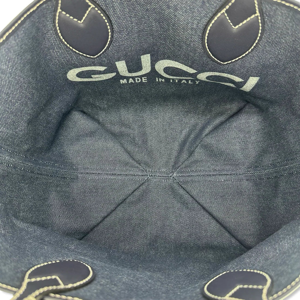 GUCCI  GG Supreme Reversible Denim Logo Tote