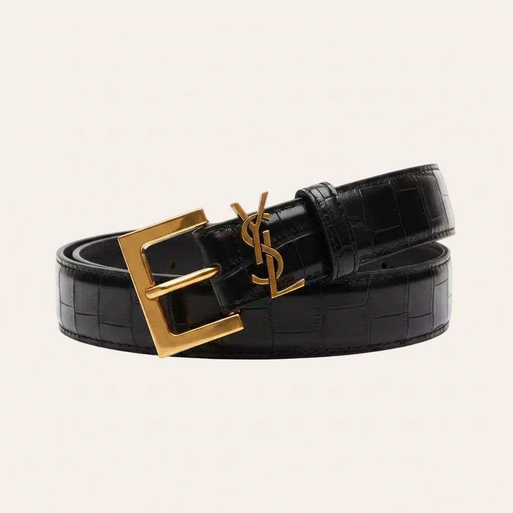 YSL Crocodile Skin Belt